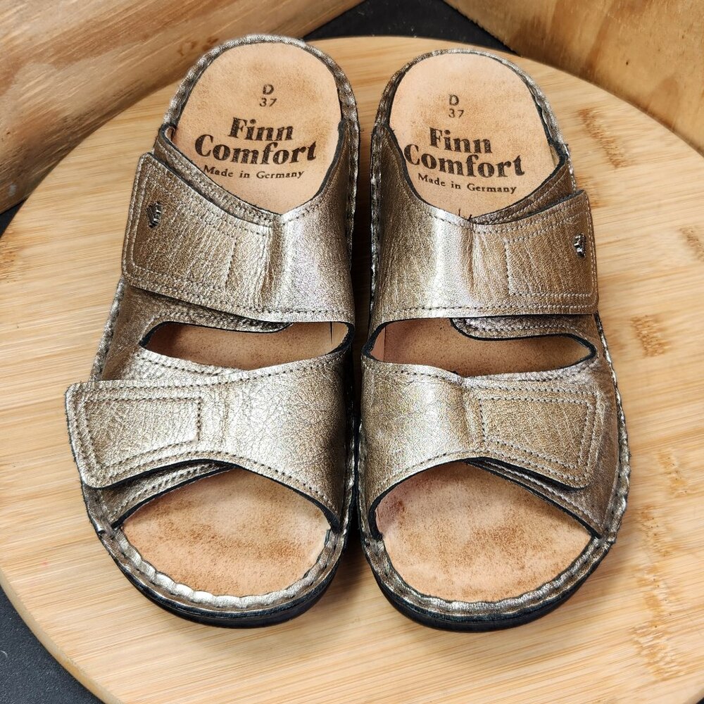 Finn Comfort Jamaica Metallic Slide Sandals Size 37 US 7 - Picture 3 of 9
